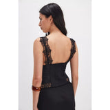 Free People Elena Lace Tank In Black
