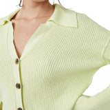 Free People Ella Sweater Shirt in Lime