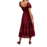 Free People Falling Sun Midi Dress in Syrah