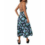 Free People Finer Printed Midi Dress in Blue