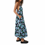 Free People Finer Printed Midi Dress in Blue