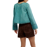 Free People Forevermore Long-Sleeve Top in Mineral Blue