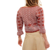 Free People Geo Floral Cardi In Orchid Cinnamon