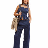 Free People Hold You Close Corset In Blue Combo
