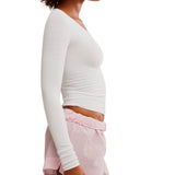 Free People Intimately Love Letter Long Sleeve In White
