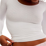 Free People Intimately Love Letter Long Sleeve In White