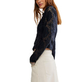 Free People Jae Knit Long Sleeve In Black
