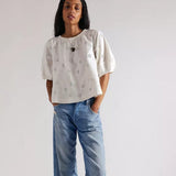 Free People Jessie Eyelet Tee In White