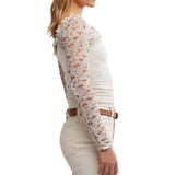 Free People Josie Long-Sleeve Top In Ivory Combo