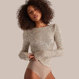 Free People Leading the Way Long Sleeve In Silver