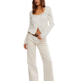 Free People Let's Party Cardi in Clean Ivory
