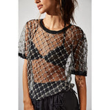 Free People Loir Embellished Knit Top in Black