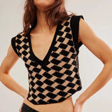 Free People Lola Top In Black Tan Combo