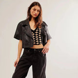 Free People Lola Top In Black Tan Combo