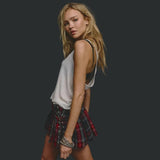 Free People London Calling Mini Kilt In Dark Combo