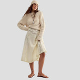 Free People Low Tide Knit Pullover In Marshmallow