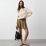 Free People Low Tide Knit Pullover In Marshmallow