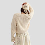 Free People Low Tide Knit Pullover In Marshmallow