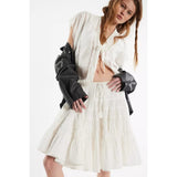 Free People Many Layers Solid Midi Skirt In Clean Ivory