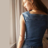 Free People Marilyn Denim Corset In Skylight