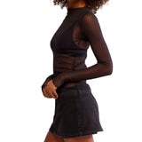 Free People Minding My Business Top in Black Combo