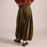 Free People Moonflower Balloon Trousers in Dark Green