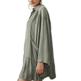 Free People Moostruck Shirtdress in Green