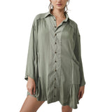 Free People Moostruck Shirtdress in Green
