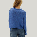 Free People Opal Rollneck Knit Sweater In Pery Blue