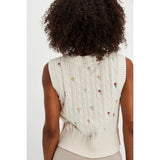 Free People Plumeria Floral Vest In White Combo