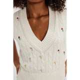 Free People Plumeria Floral Vest In White Combo