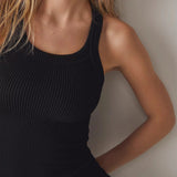 Free People Ribbed Seamless Tank In Black