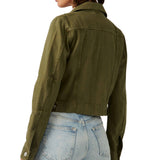 Free People Rumors Denim Jacket Green