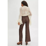 Free People Runaway Floral Flare Pants In French Chocolate