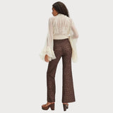 Free People Runaway Floral Flare Pants In French Chocolate