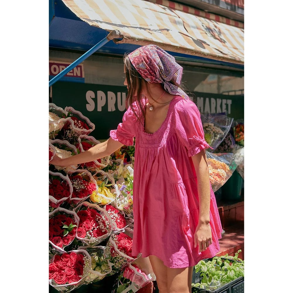 Free People Sandy Shores Babydoll Dress In Pink