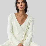 Free People Snowfall Wrap Sweater In Snow Mint Combo