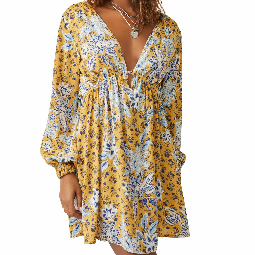Free People Soli Mini Dress Golden Hour