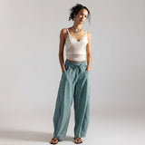 Free People Something Good Pull-On Barrel Pants In Blue Trellis