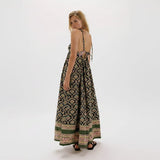 Free People Sorrento Stroll Printed Maxi Dress In Blueberry Combo