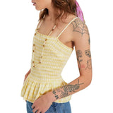Free People Sundance Tank In Yellow Gingham