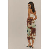 Free People Sunset Mesh Midi Skirt In Moss Combo