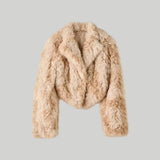Free People Supernova Cropped Faux Fur Jacket In Ivory Combo