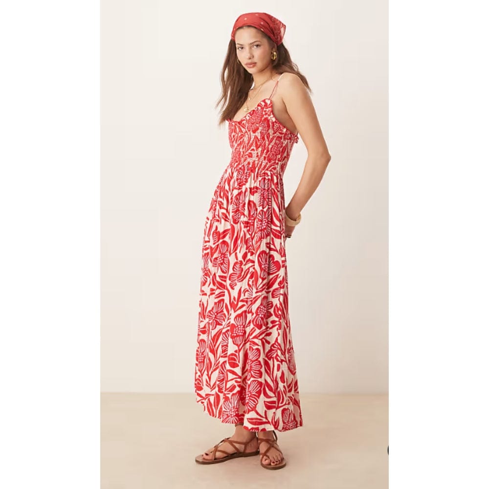 free people sweet nothings midi dress Free People Sweet Nothings Midi Dress In Red
