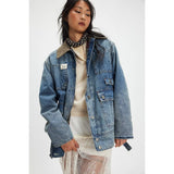 Free People Sweet Talk Denim Barn Coat