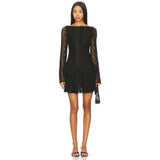 Free People Tabby Lace Mini Dress In Black