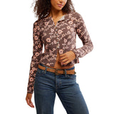 Free People Tilly Long-Sleeve Cardi in French Chocolate