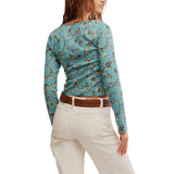 Free People Tilly Long-Sleeve Cardi in Mineral Blue Combo Print