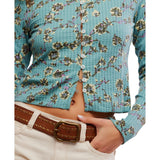 Free People Tilly Long-Sleeve Cardi in Mineral Blue Combo Print