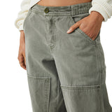 Free People Turn Away Tapered Carpenter Pants Hunter Green
